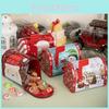 Charmante Boîte aux Lettres de Noël Rouge Décorative en Métal Boîte Cadeau Pour le Rangement Festif des Bonbons
