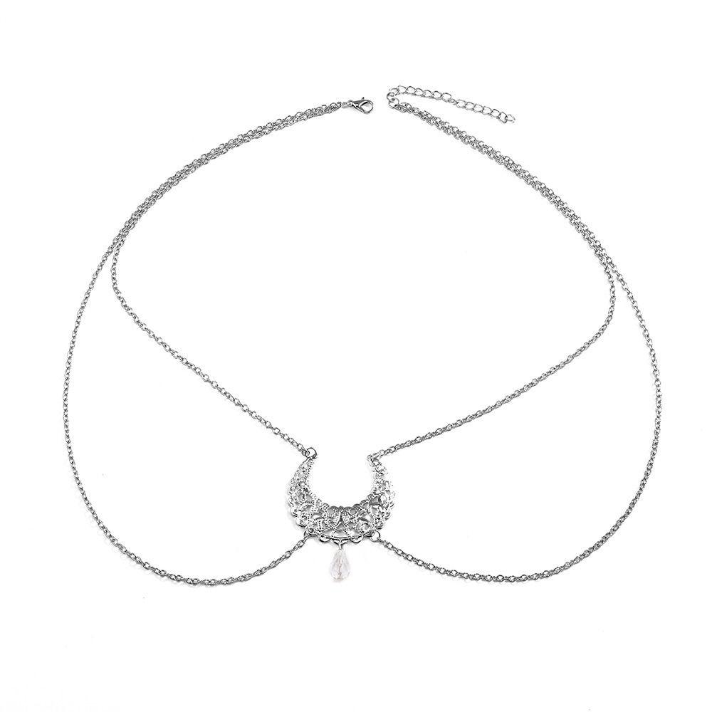 Chain Hollow Moon Wedding Headbands Bohemia Headbands Women Head Chain Crystal Forehead Chain
