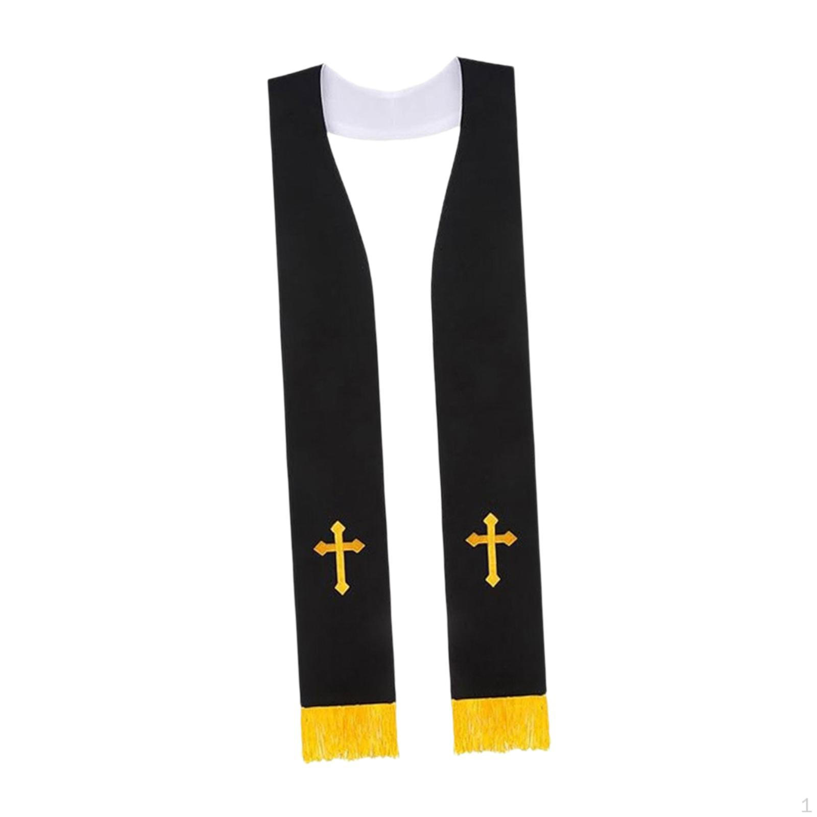 

Clergy Mass Stole Classic Graduation for Men Women Wedding Adults Gifts Black White