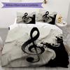Art Music G Pattern Bedding Uilt Set Uilt Cover Pillowcase Home Decoration Birthday Gift (1 * Duvet Cover + 2 * Pillowcase Without Core)