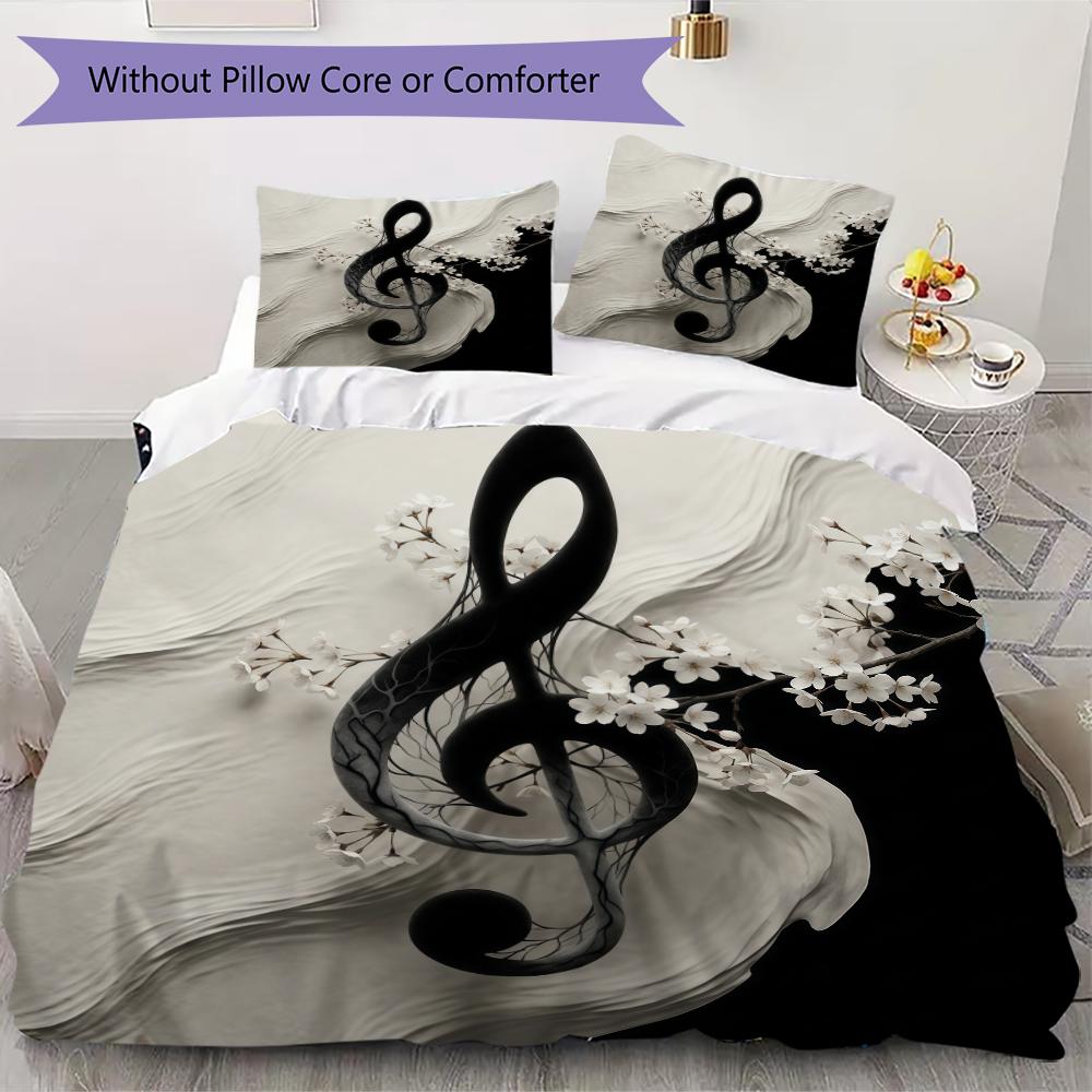 Art Music G Pattern Bedding Uilt Set Uilt Cover Pillowcase Home Decoration Birthday Gift (1 * Duvet Cover + 2 * Pillowcase Without Core)