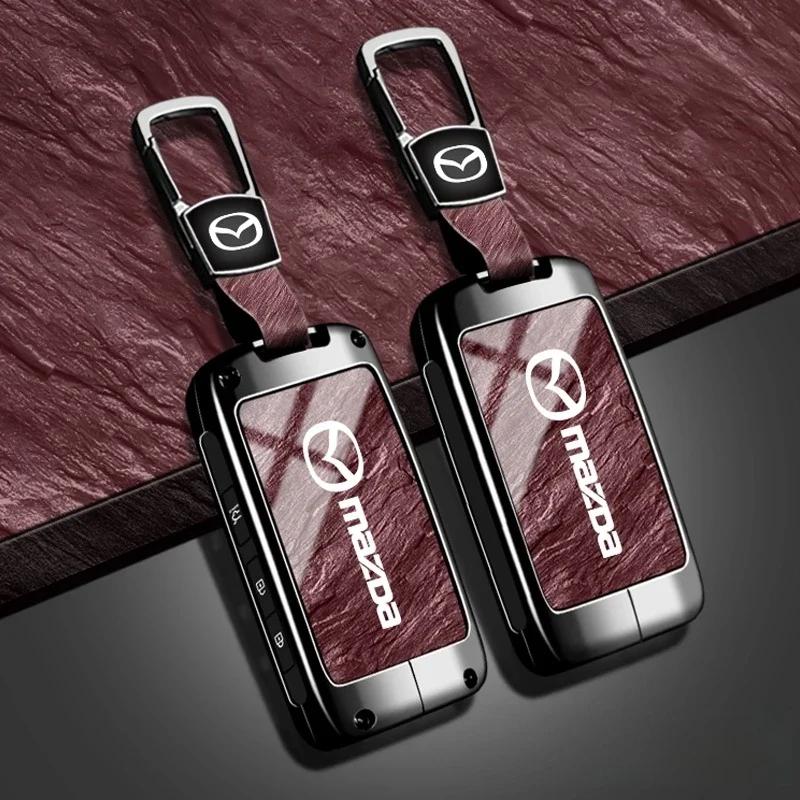 Leather car key cover key case for Mazda 2 3 6 CX3 CX5 CX8 CX30 CX-5 CX-30 CX-8 CX-3 CX4 MX-5 BT50 BT-50 Atenza Axela Shell Bag W4