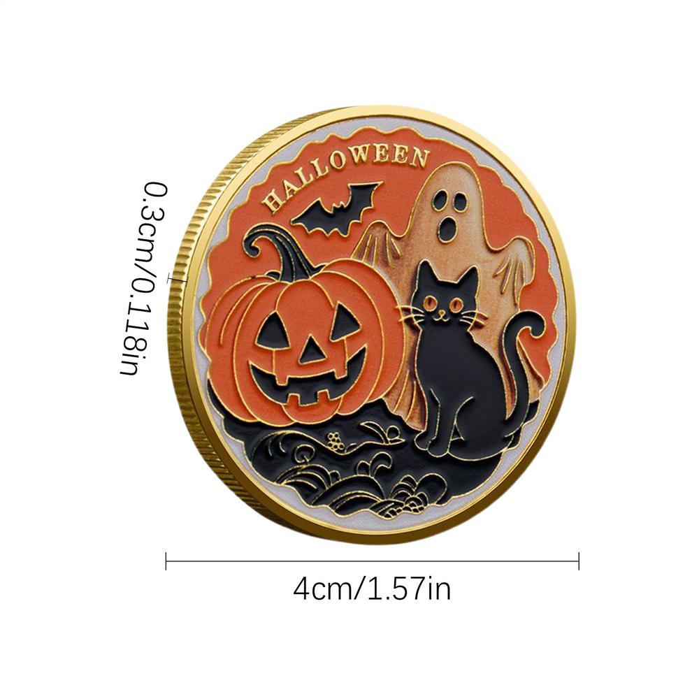Halloween Challenge Coin Happy Halloween Gold Coin Halloween Commemorative Coin Pumpkin Souvenir Party Souvenir Gift