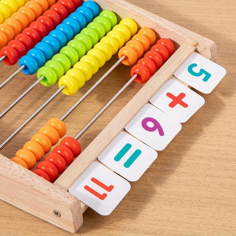 Wooden Math Calculation Rack, Mathematical Practice Toy, Wooden Educational Toy with Addition and Subtraction Table, Perfect Gift for Various Holidays