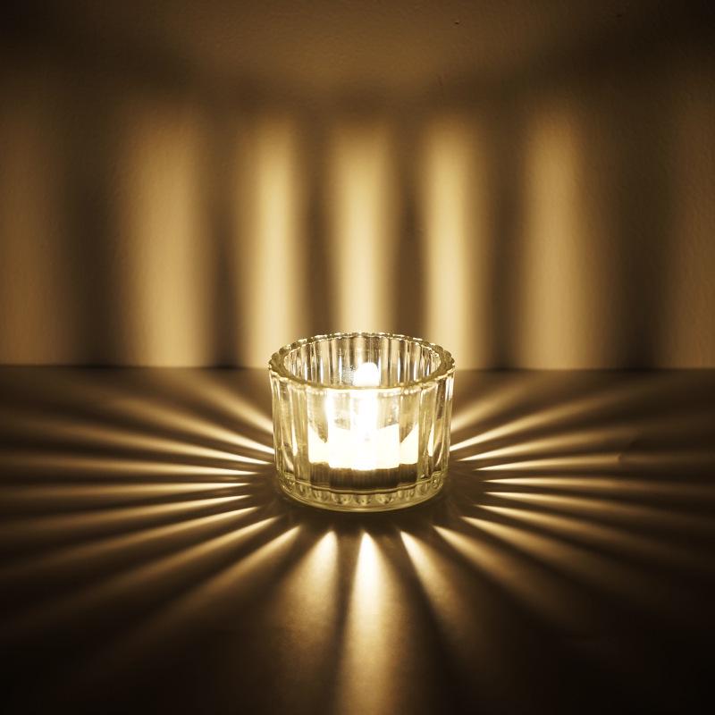 Kreativer vertikaler Streifen DIY Aromatherapie Kerzenglas Halter - Hitzebeständiger & Transparenter Kerzenständer Becher