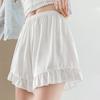 New Women Ruffled Lace Loose Shorts Skirts Summer Thin Elastic Waist Safety Pants Female Sleep Bottom Sweet Sexy Shorts Clothing