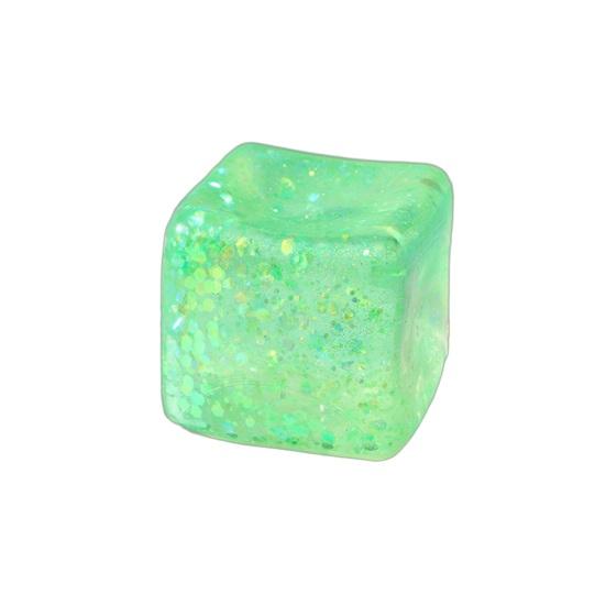 

Ice Cube Squeeze Toy with Glitter Slow-Rising Water Cube TPR Fidget Toy for Stress Relief Portable Decompression Gadget for Kids Adults зелёный