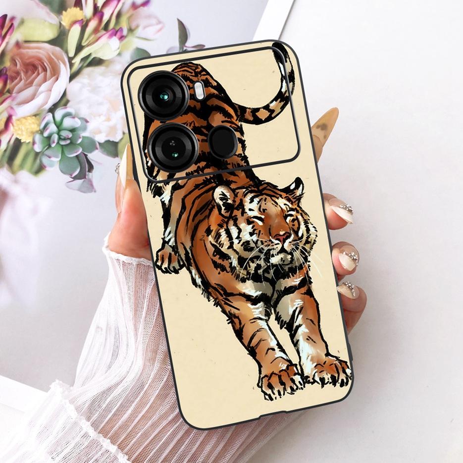 For Itel P40 Plus Case P683L Luxury Butterfly Tree Painted Cover Soft Silicone Phone Case For Itel P40 P662L P 40 ItelP40 + Bags