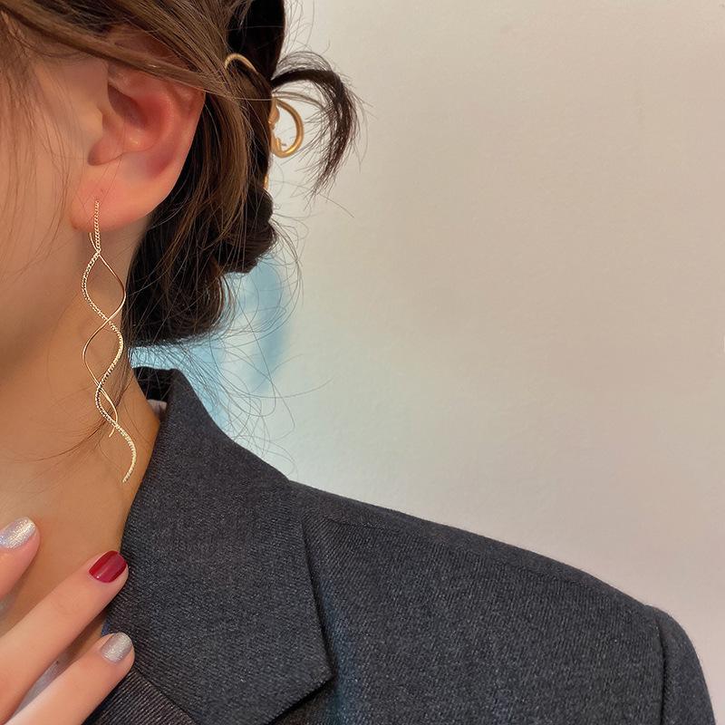 Simple Wave Earrings Earrings Real Gold Electroplating Eco-Friendly Premium Geometric Earrings