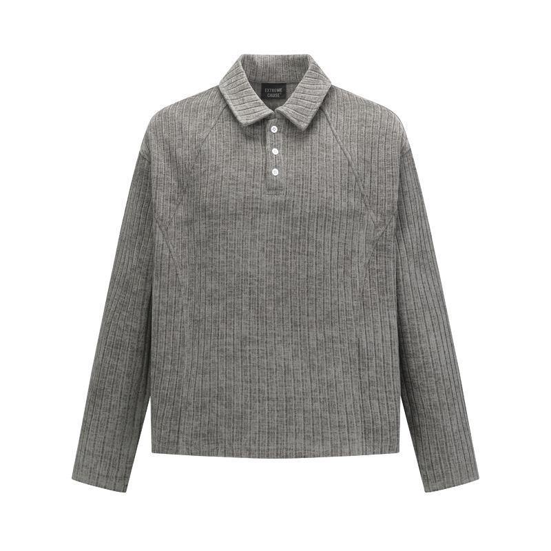 2025 Autumn/Winter Urban Minimalist Unisex Loose Lapel Hoodie - Trendy Fashion Casual Top Large серый