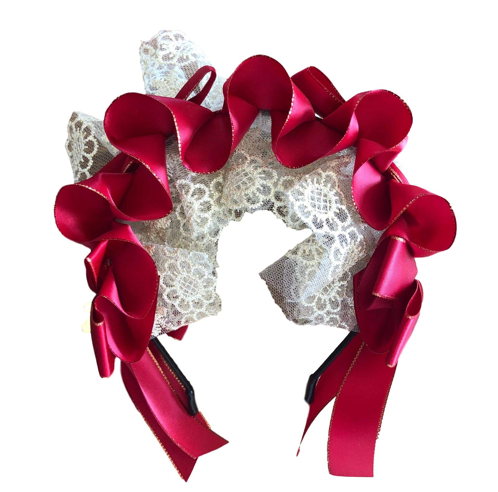 

Lolita Lace Headband Gorgeous Frill Gothic Lolita Bowknot Cosplay Hair Ornament Hair Accessory Moe Cute Maid Cafe Women s [J s select] (Red)