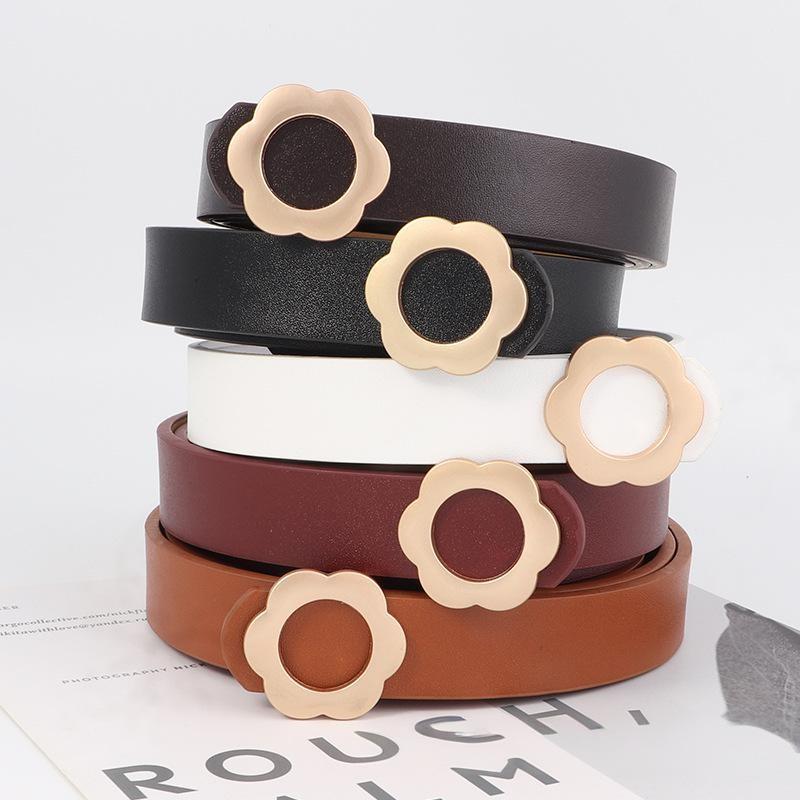 Classic Pu Leather Belt For Women With Alloy Flat Clasp For Office And Casual Looks