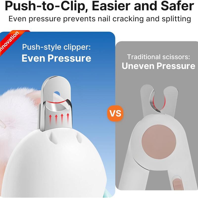 Cat Nail Clipper with Adjustable 3-Size Trimming Hole & Hidden Nail File | Safe Toenail Trimmer for Kittens & Indoor Cats | Anti-Splash Claw Cutter