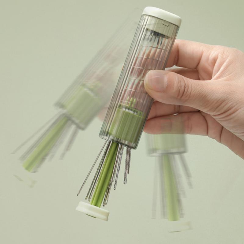 Magnetic Pressing Needle Box Plastic Multi-Functional Sewing Storage Tube Portable Sewing Tool Home Sewing Set Space-Saving