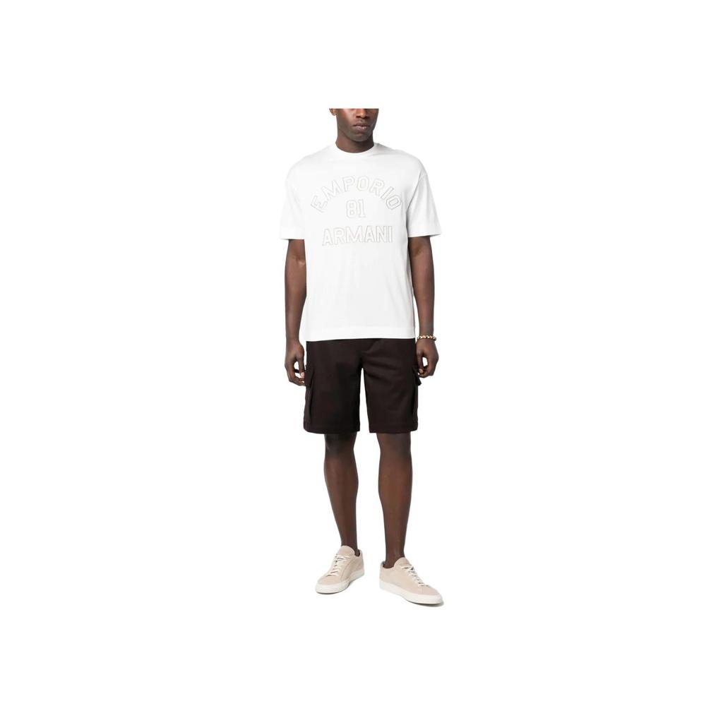 Emporio Armani Ss23 Letter Logo Printed Crew Neck Short Sleeve T-Shirt Men Tops White 3R1TV9-1JUVZ-0101
