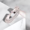 925 Sterling Silver Adjustable Ladies Ring with Twisted Diamond Pattern - Lucky Friendship Design