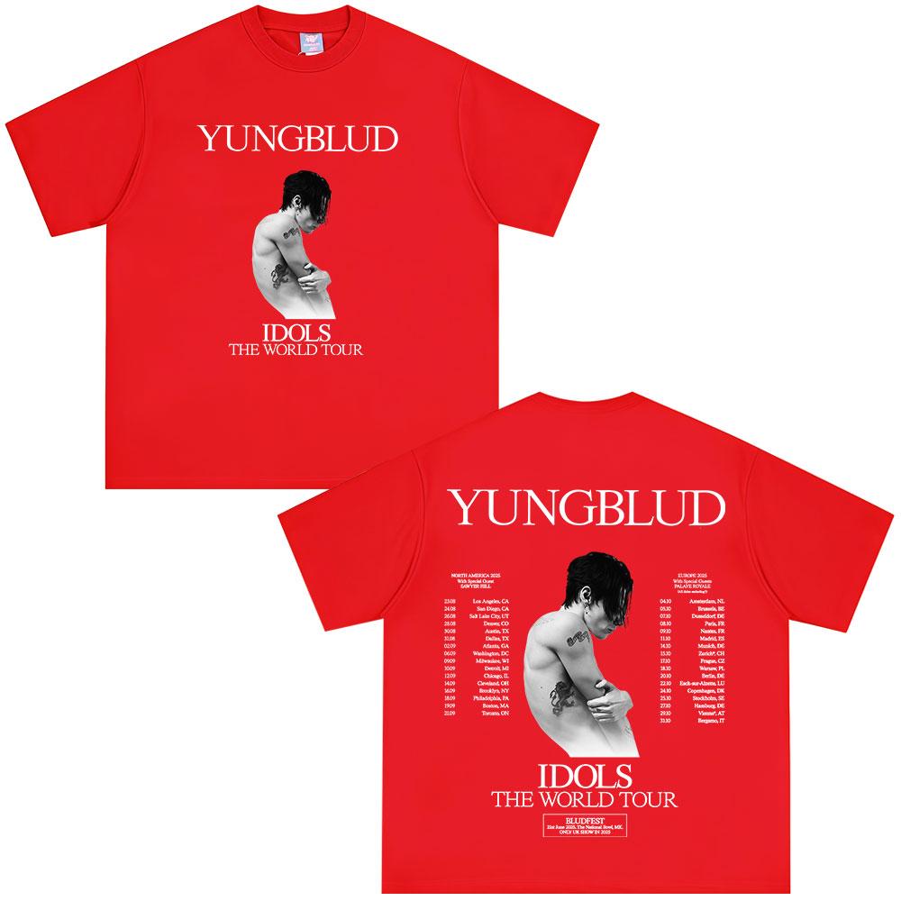 

Yungblud IDOLS The World Tour 2025 T Shirts Fans Gift Unisexs Women Hip Hop Short Sleeve Tshirts Oversized Casual Cotton Tshirt S