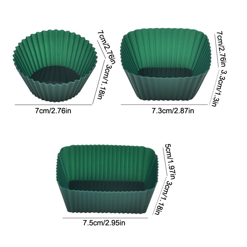 12/24 szt. Silikonowa forma do ciasta Okrągła Kwadratowa Forma Babeczki Muffin Formy do pieczenia Pudding Galaretka Kubek Przegródki do pudełka na lunch Kuchenne naczynia do pieczenia