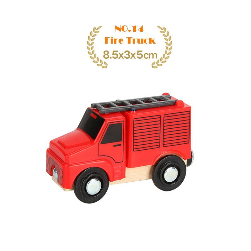 Wood Railway Magnetic Train Toys Wooden Train Track Accessories Helicopter Car Truck Railway Tracks Parts For Children Toys