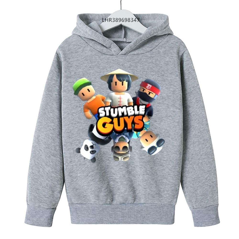 Stumble Guys Autumn Winter Sweatshirt Tops Hoodie Children's Hoodie Clothing Suitable for 3-12 Years Boys Girls Hood Outerwear