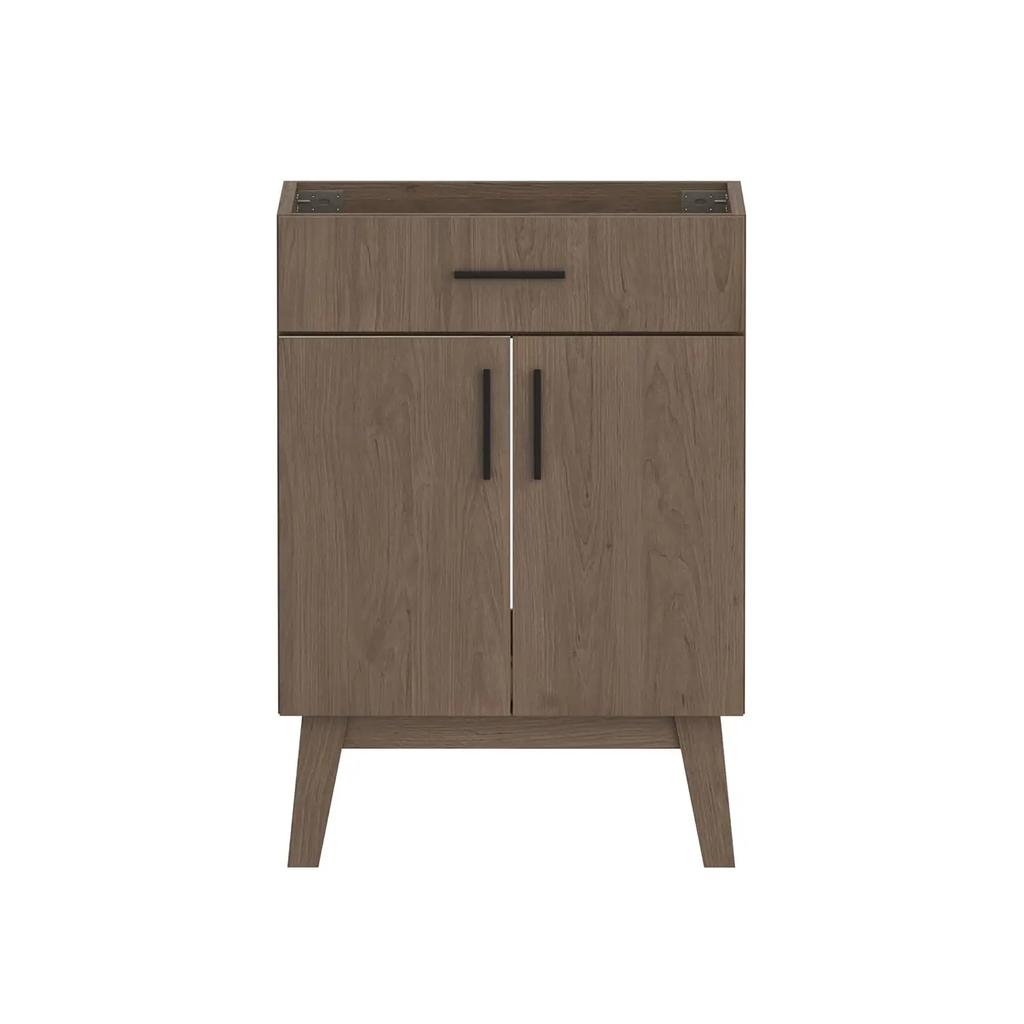Gabinete de Banheiro de 24" com Cuba, Conjunto de Gabinete com Duas Portas de Armário com Fechamento Suave, Conjunto Moderno de Gabinete Único para Banheiro, Personalizado