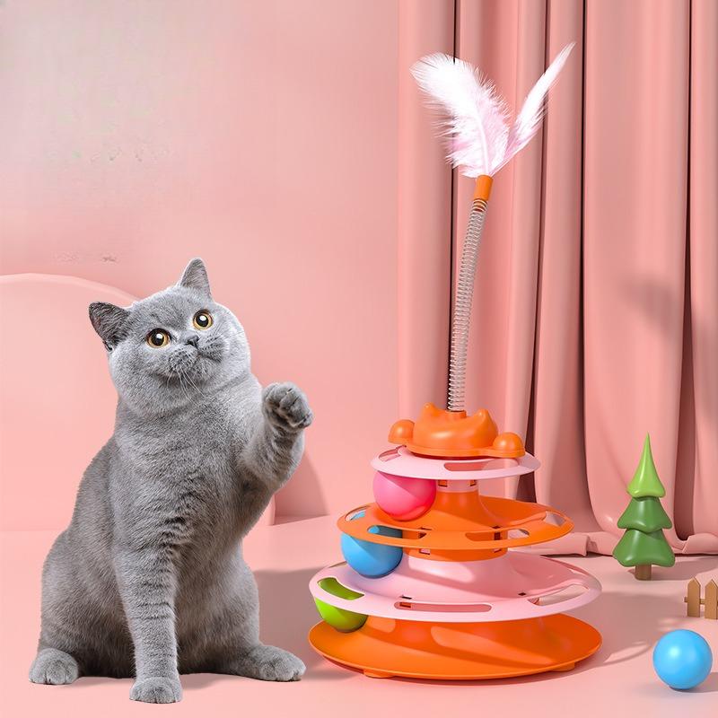 Non-Toxic Funny Cat Pet Toy Cat Toys Intelligence Triple Play Disc Cat Toy Balls Ball Toys Pets Pink Blue Green Orange Pet Products