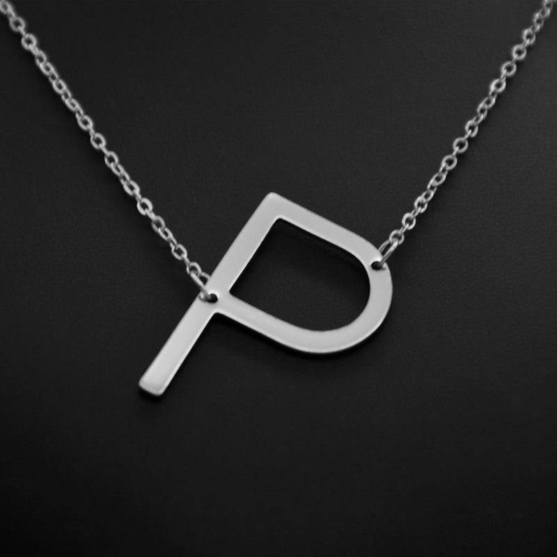 Kvinne 26 engelske bokstaver Ornament Ripple Chain Personlig brevkjede