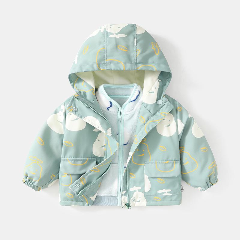 

Jingqi 2025 Baby Windbreaker: Detachable 3-in-1 Outerwear for Spring & Autumn. 120 cm зелёный