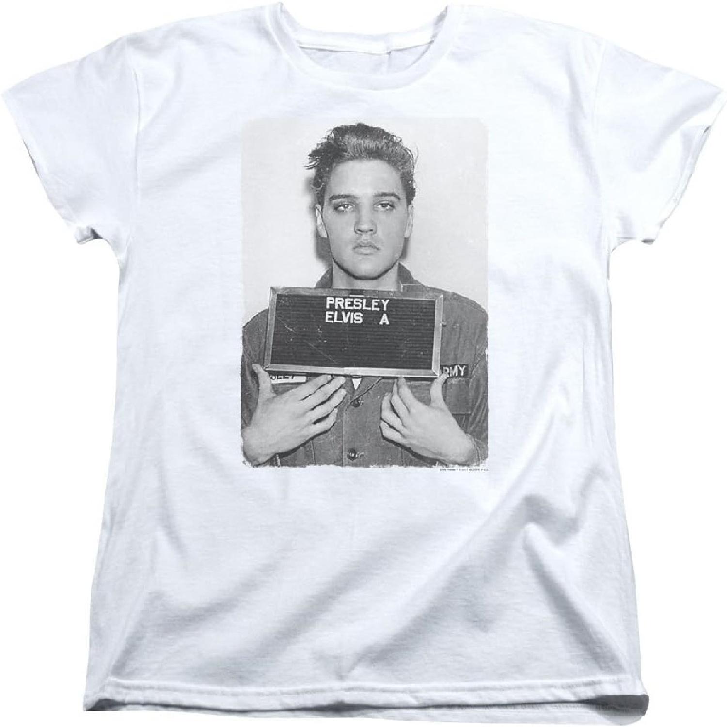Trevco Elvis Presley Army Mug Shot Women s T Shirt S