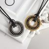 Island Severský Vegvisir Helma Runový Kruh Hrůzy Nerezová Ocel Přívěsek Kožená Šňůrka Řetízek Amulet Pánské Šperky