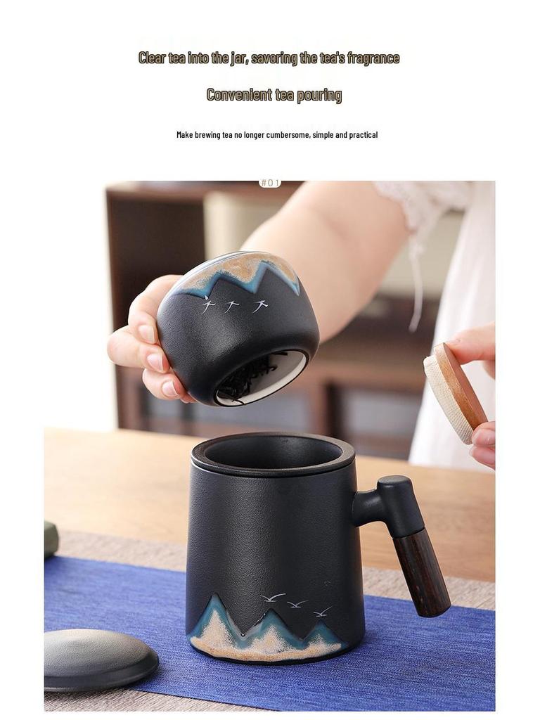 Corporate Anniversary Tea & Water Separation Mug - Custom Logo Option