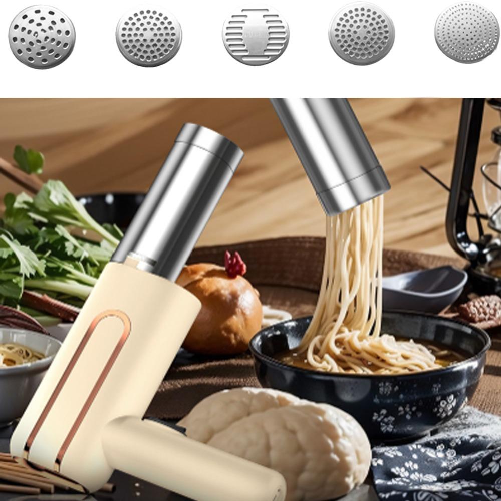 

Ручная электрическая паста-машина со светодиодным экраном для приготовления домашних спагетти-рамен бежевый