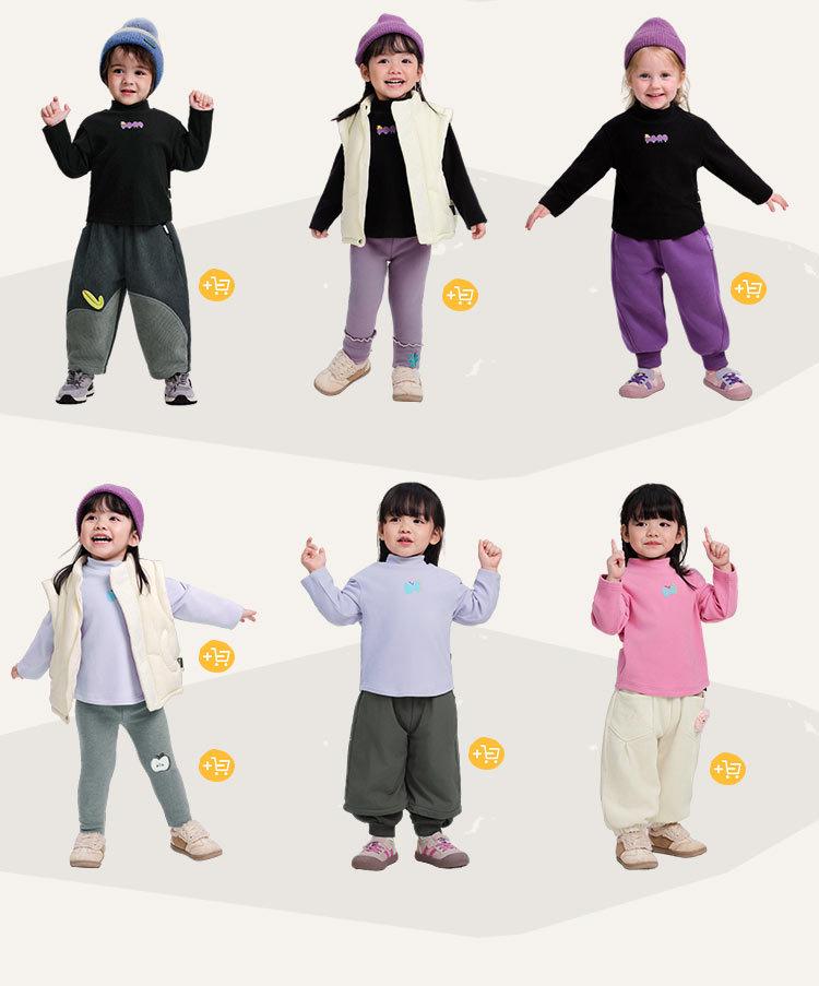 Girls' Winter Cartoon Fleece-Lined Base Layer Top, 2025 Collection