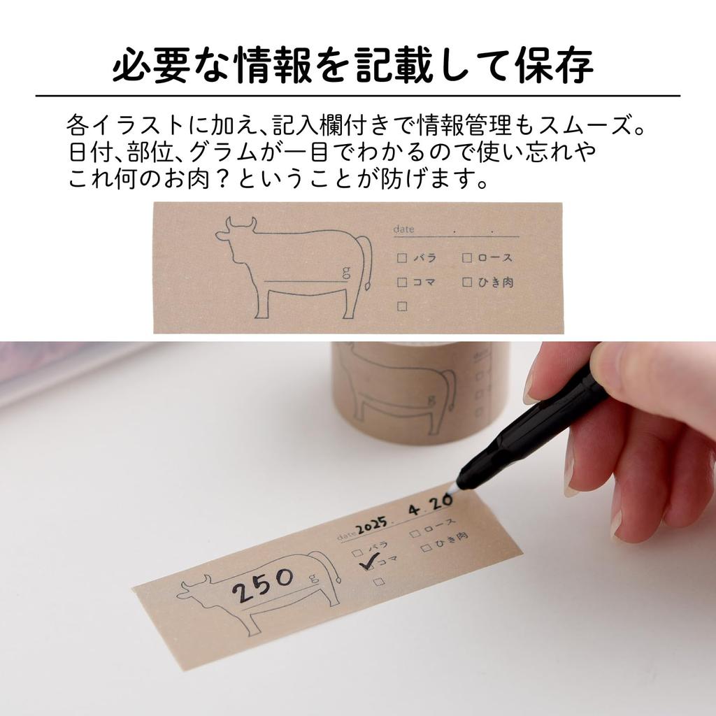 Earnest in Masking Tape for Frozen Beef to Read and Popular Brand in Major Restaurants [Made Japan] (Easy Date, Contents, Cuts) Stickers, Labels,