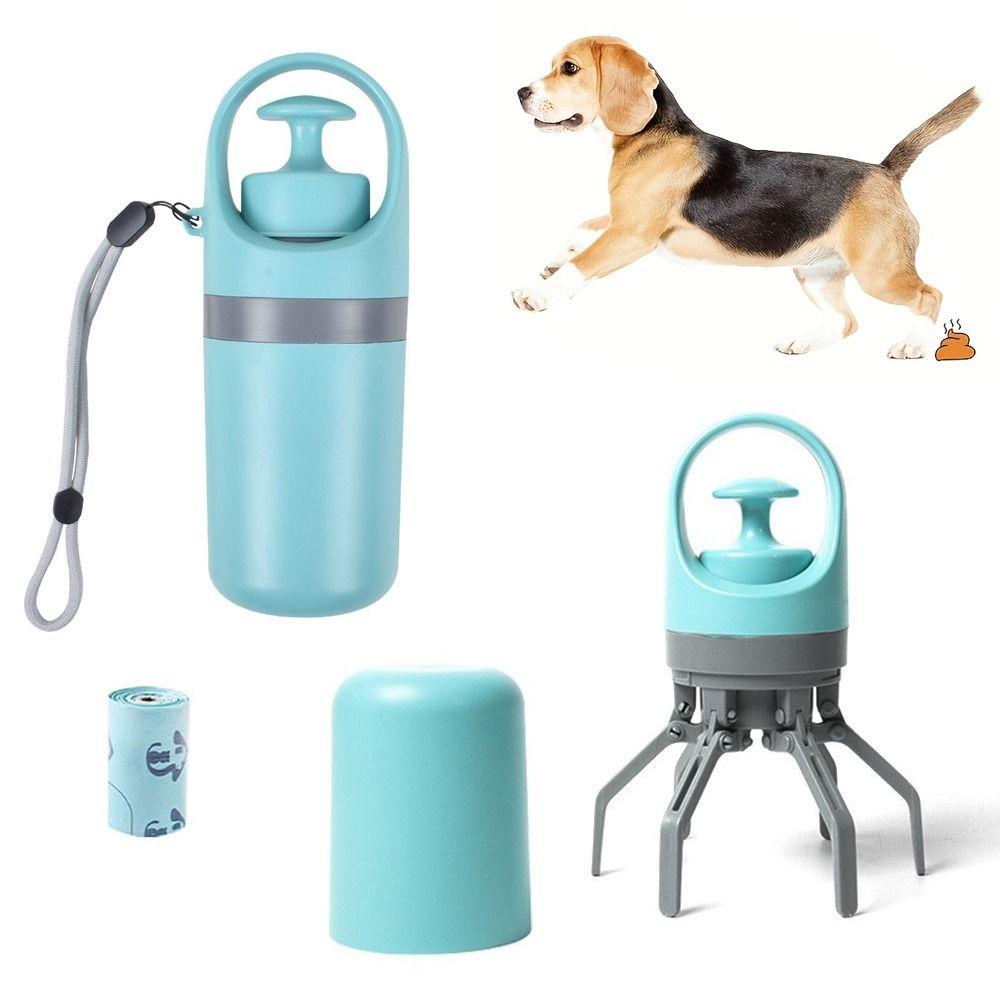 Portable Dog Pooper Scooper Leak-Proof with Bag Attachment Dog Waste Pick-up Cleaner No Touch Waste Storage Container