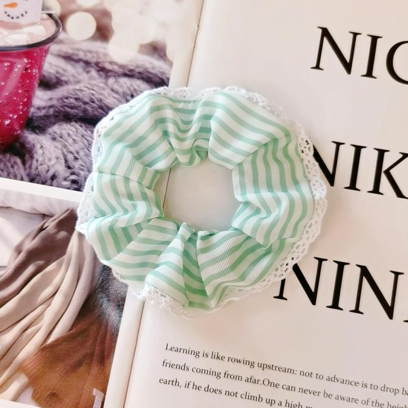 2PCS Minimally striped elastic headband hair accessory hair tie ponytail rope