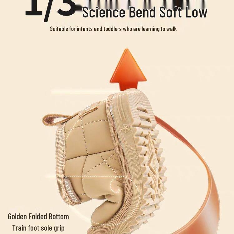 Warm Winter Baby Snow Boots for Boys and Girls - Soft Sole Velvet Cotton Shoes for Infants (1 Year Old)