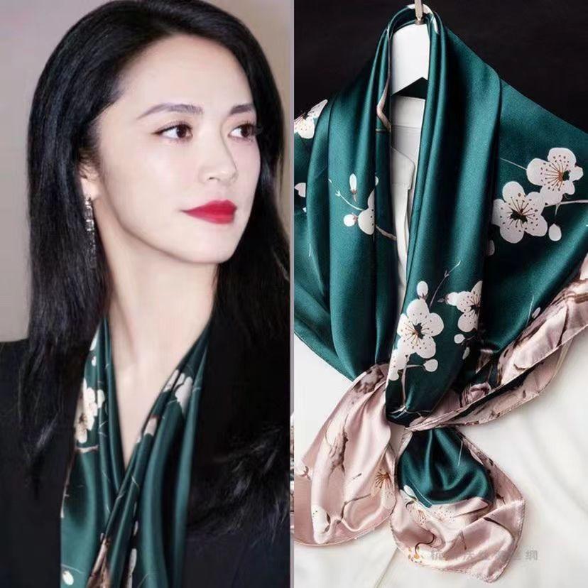Hangzhou Silk 90 Square Scarves Silk Scarves Women Travel With Shirts Spring And Autumn Versatile Small Shawls