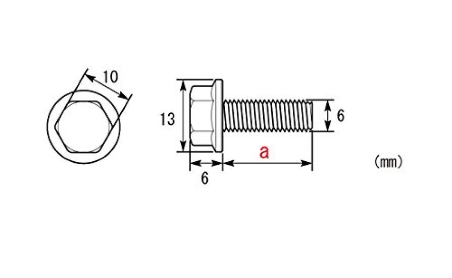 KITACO Flanged Hex Bolt M6 X General Pack of (Stainless Steel), 12/P1.0, Purpose, 2, 0900-062-03001