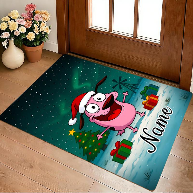 Custom Name Pink Piggy Living Room Non-Slip Area Rug Soft Carpet for Bedroom Kids Playroom Sofa Office Home Decor Doormat