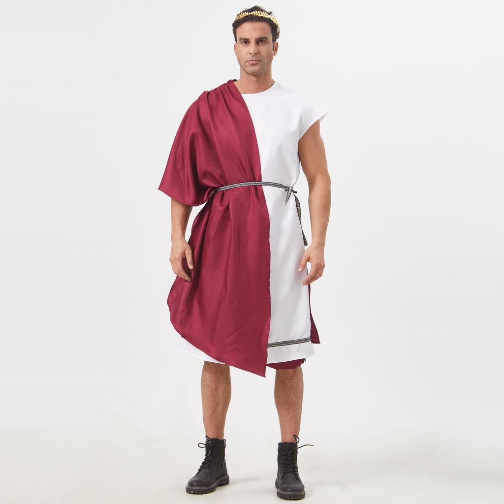 Carnival Men's Greek God Toga Costume with Laurel Wreath & Wristbands