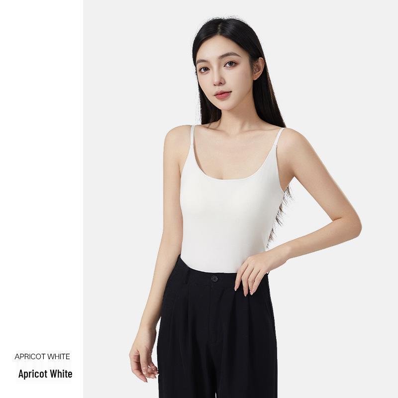 Damen Samt U-Ausschnitt Camisole mit Kamelienöl - Warmes ärmelloses Herbst/Winter Unterhemd