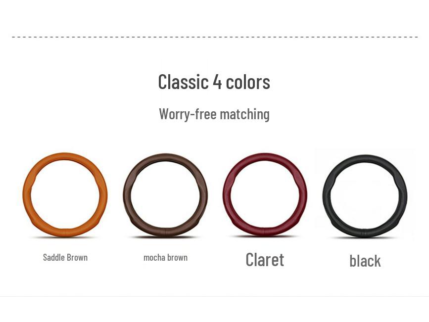 Premium Genuine Leather Steering Wheel Cover for Modern Cars: Mistra, Tucson, Santa Fe, Reina, IX35, IX25, Elantra, Langdong