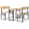 VidaXL Set of 3 Folding Beer Tables Solid Fir Wood 363112