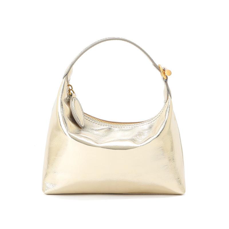 Niche handbag cowhide women's high-end leather underarm bag, simple commuter handbag, shoulder crossbody lunch box bag