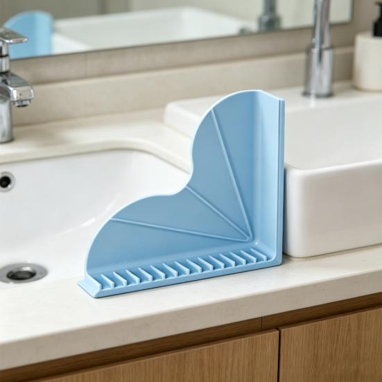 1/2Pcs Silicone Shower Splash Guard with Suction Cup Waterproof Kitchen Sink Bathroom Shower Bathtub Corner Water Blocking Baffle Shield
