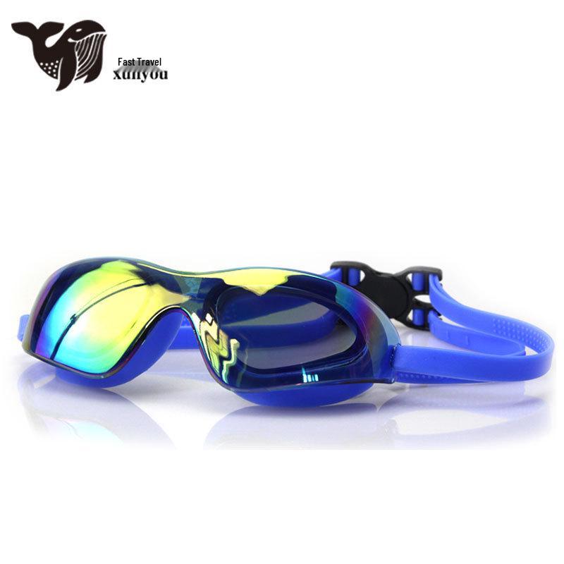 

High-Definition Waterproof Silicone Swimming Goggles for Adults - Anti-Fog, Soft, and Comfortable. синий