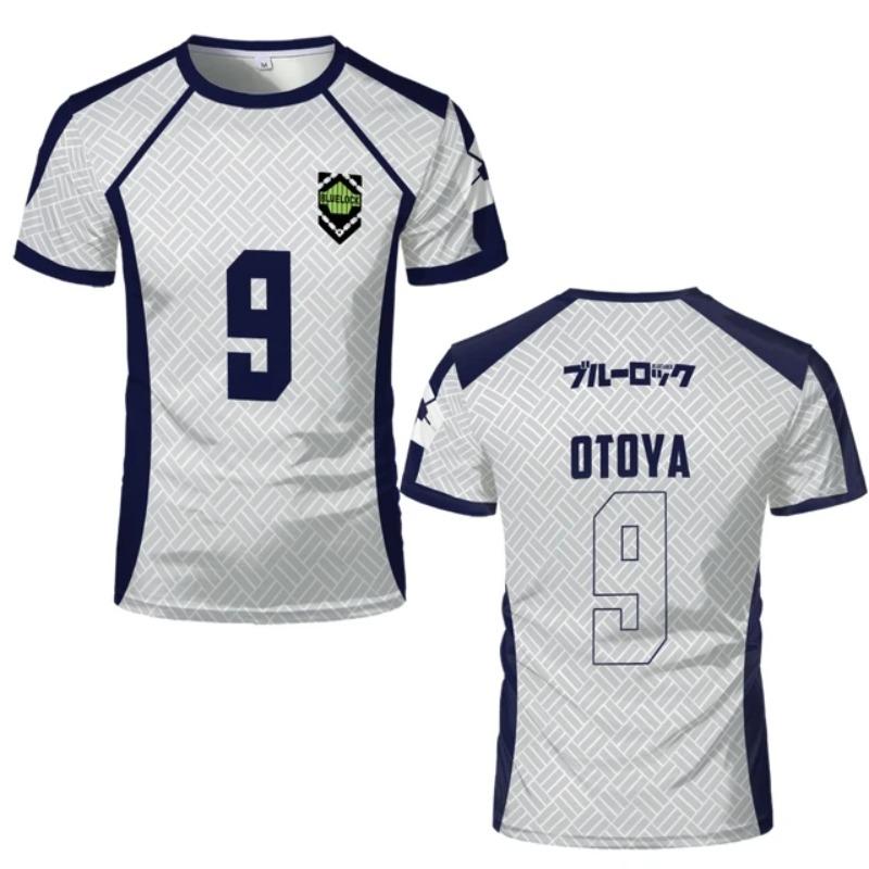 2026 Summer New Men's Blue Lock Anime Football Shirt T-shirt Women's Round Neck Sports Top Casual Short Sleeve T-shirt