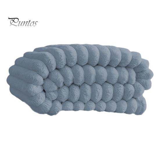 Plush Winter Throw Blanket Faux Rabbit Fur Cozy Fluffy Bubble Soft Warm Thick Furry for Couch Bed Living Room with Stitching