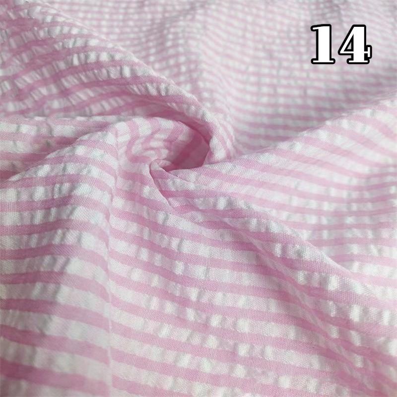 Tenká seersucker kostkovaná látka Ruční práce Měkká látka na šaty Koš Kalhoty Ubrus Šití DIY Bavlněný polyesterový materiál